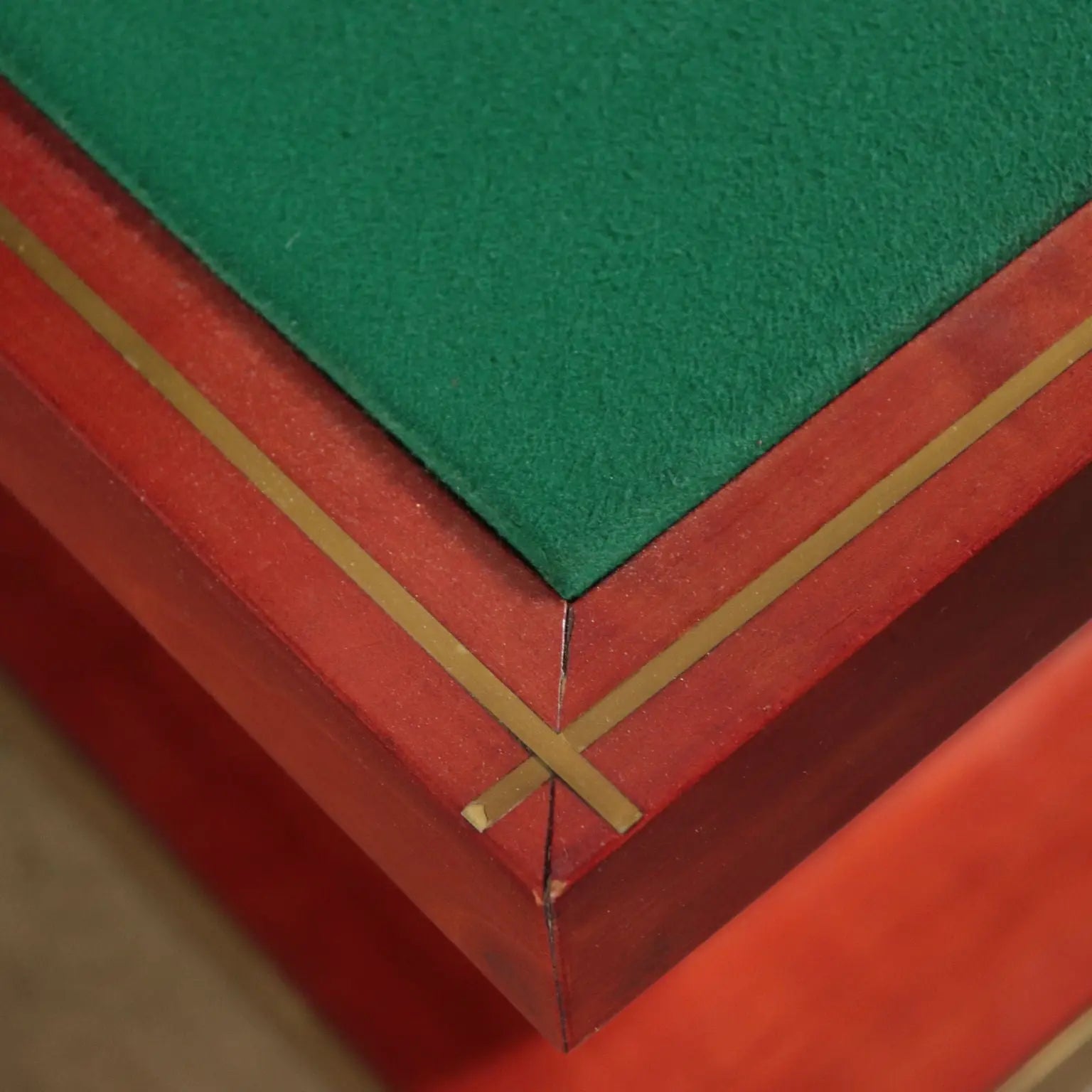 Vintage 1980s Table Stained Wood Brass Italy | Modernism | Tables