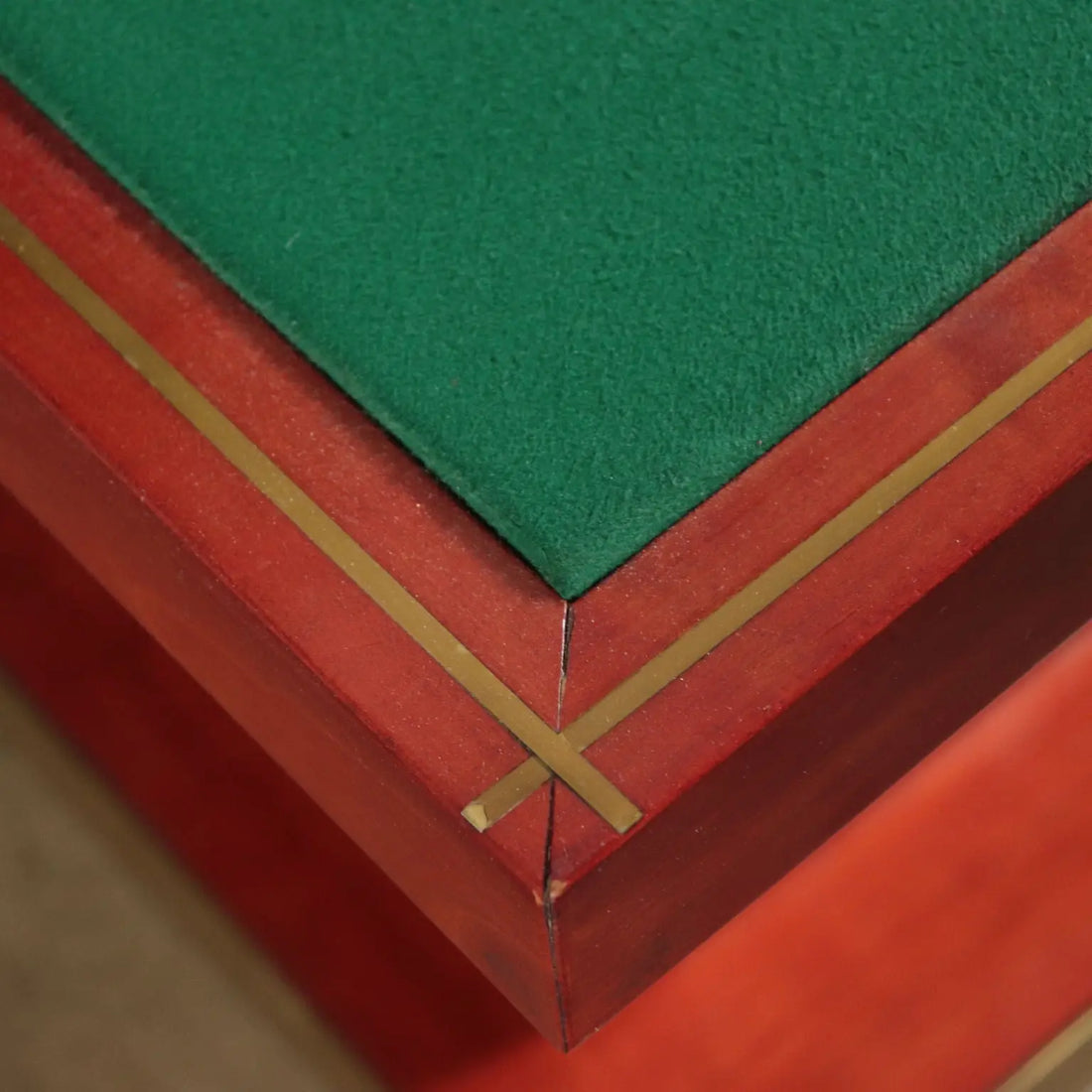 Vintage 1980s Table Stained Wood Brass Italy | Modernism | Tables