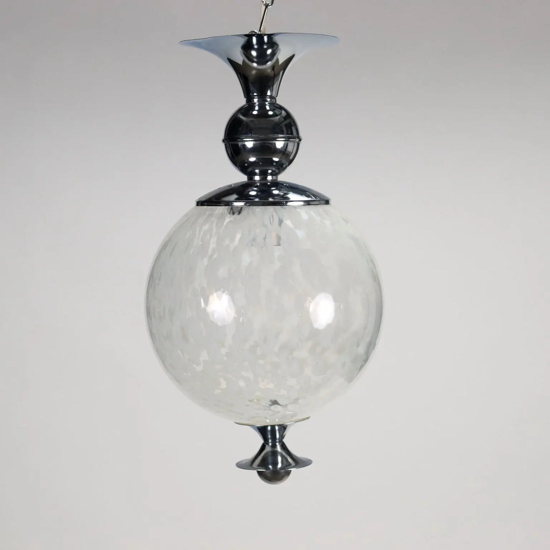 Pair of Metal and Glass Ceiling Lamps, 1960s