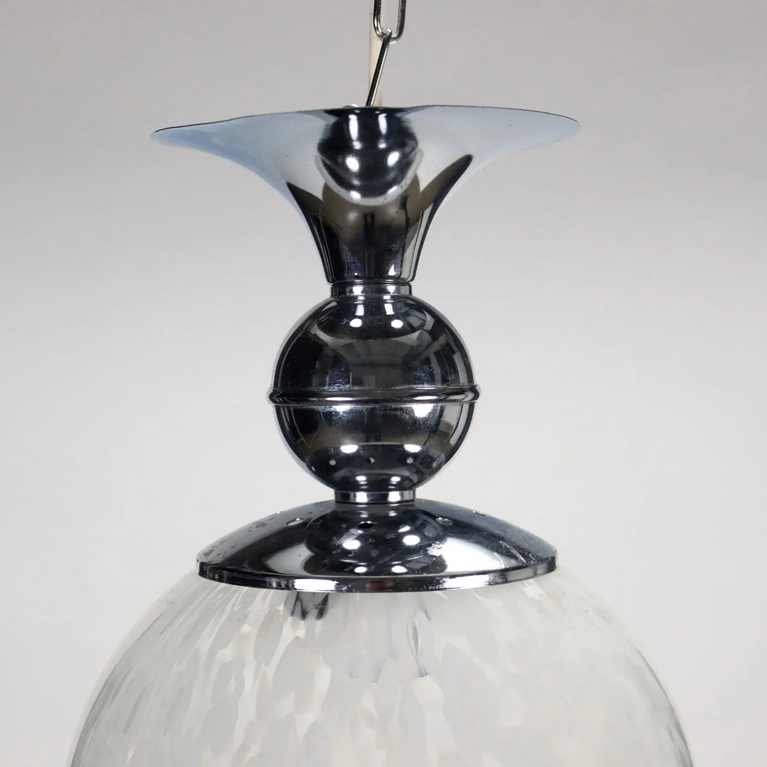 Pair of Metal and Glass Ceiling Lamps, 1960s