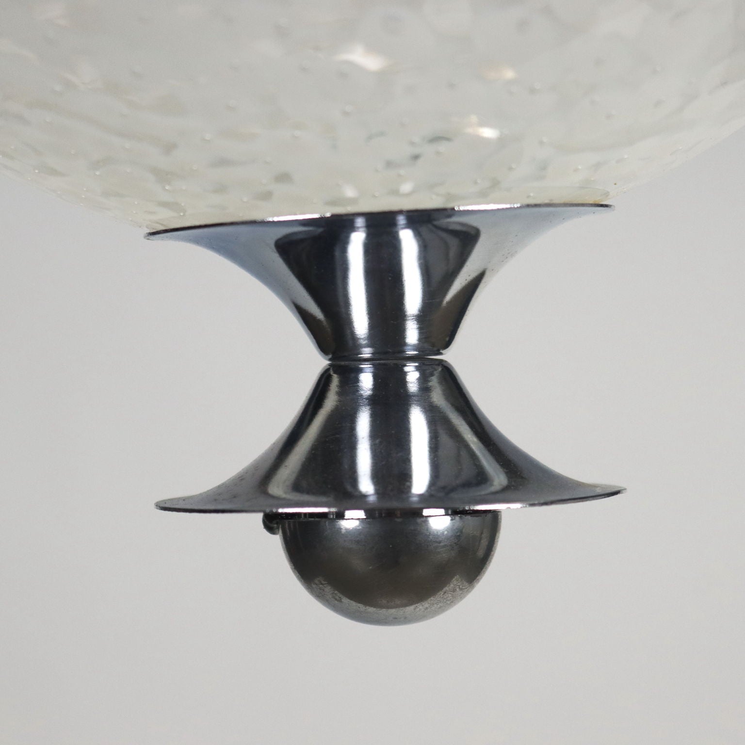 Group Of 2 Lamps Chromed Metal Glass Italy 1960s | Modernism  Lighting