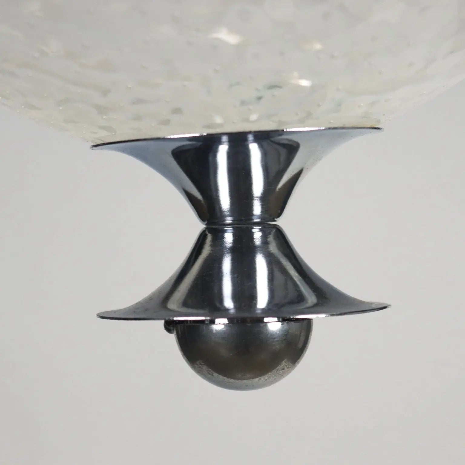 Pair of Metal and Glass Ceiling Lamps, 1960s
