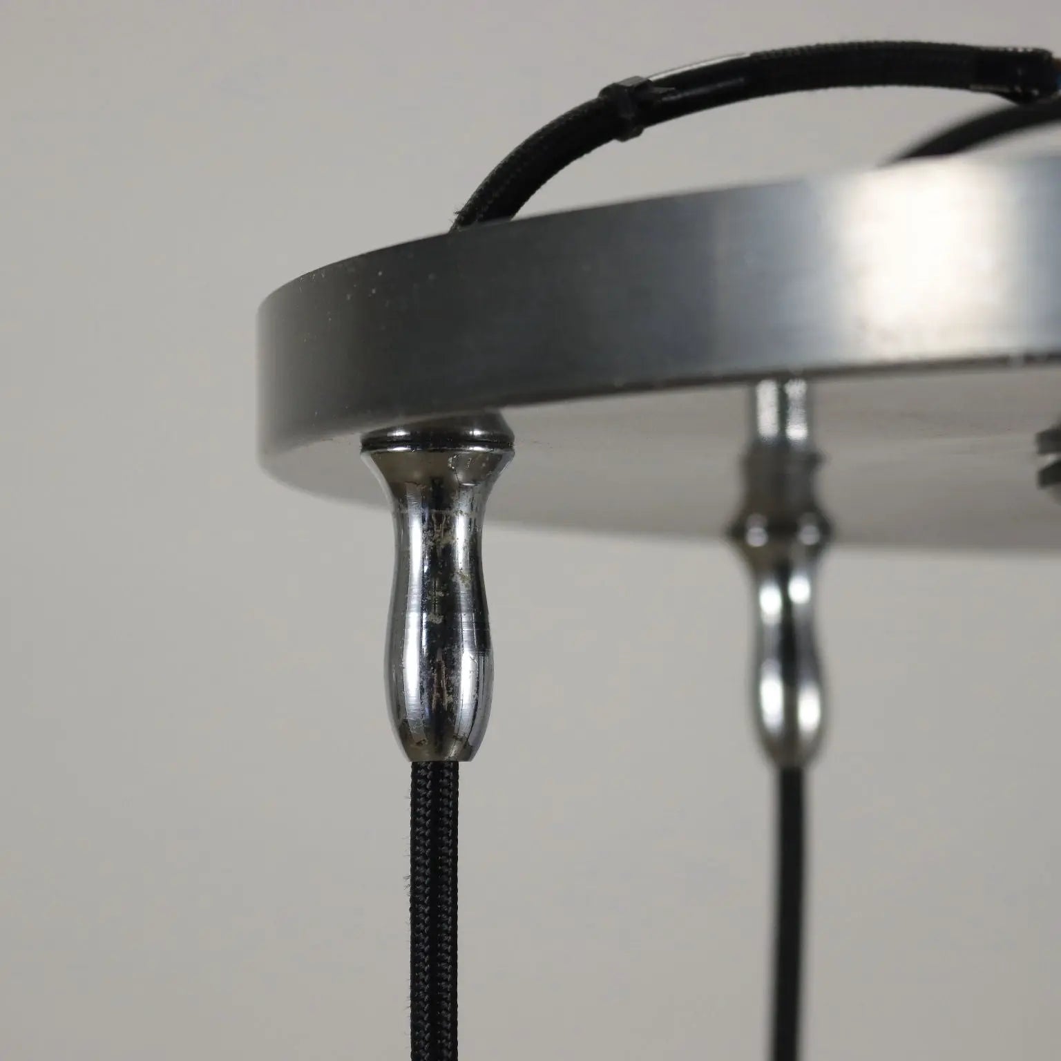 1960s Ceiling Lamp in Aluminum and Glass