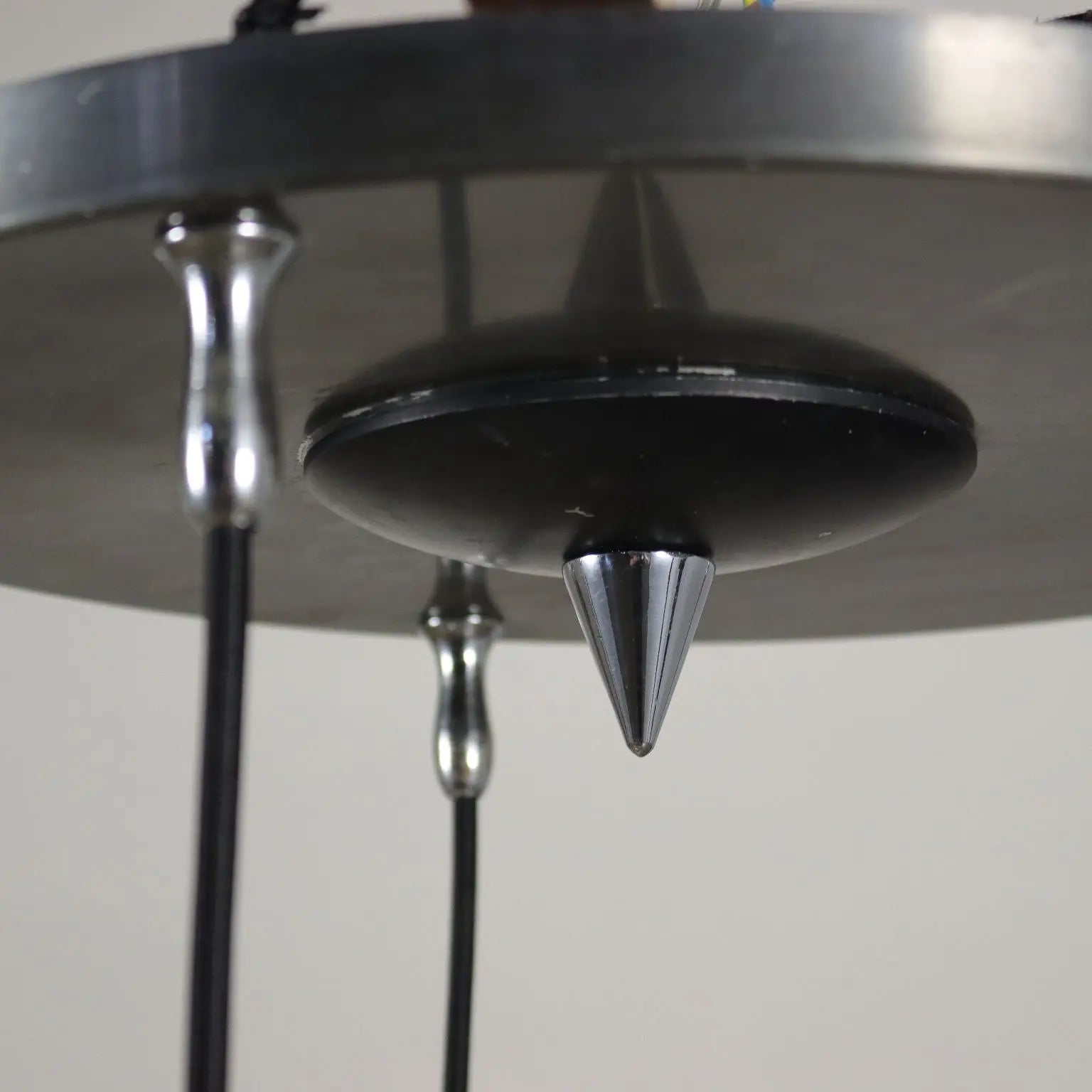 1960s Ceiling Lamp in Aluminum and Glass