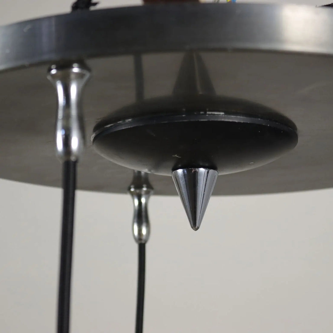1960s Ceiling Lamp in Aluminum and Glass