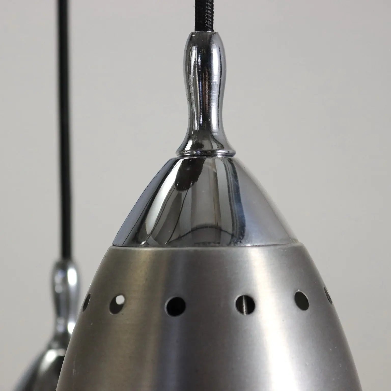 1960s Ceiling Lamp in Aluminum and Glass