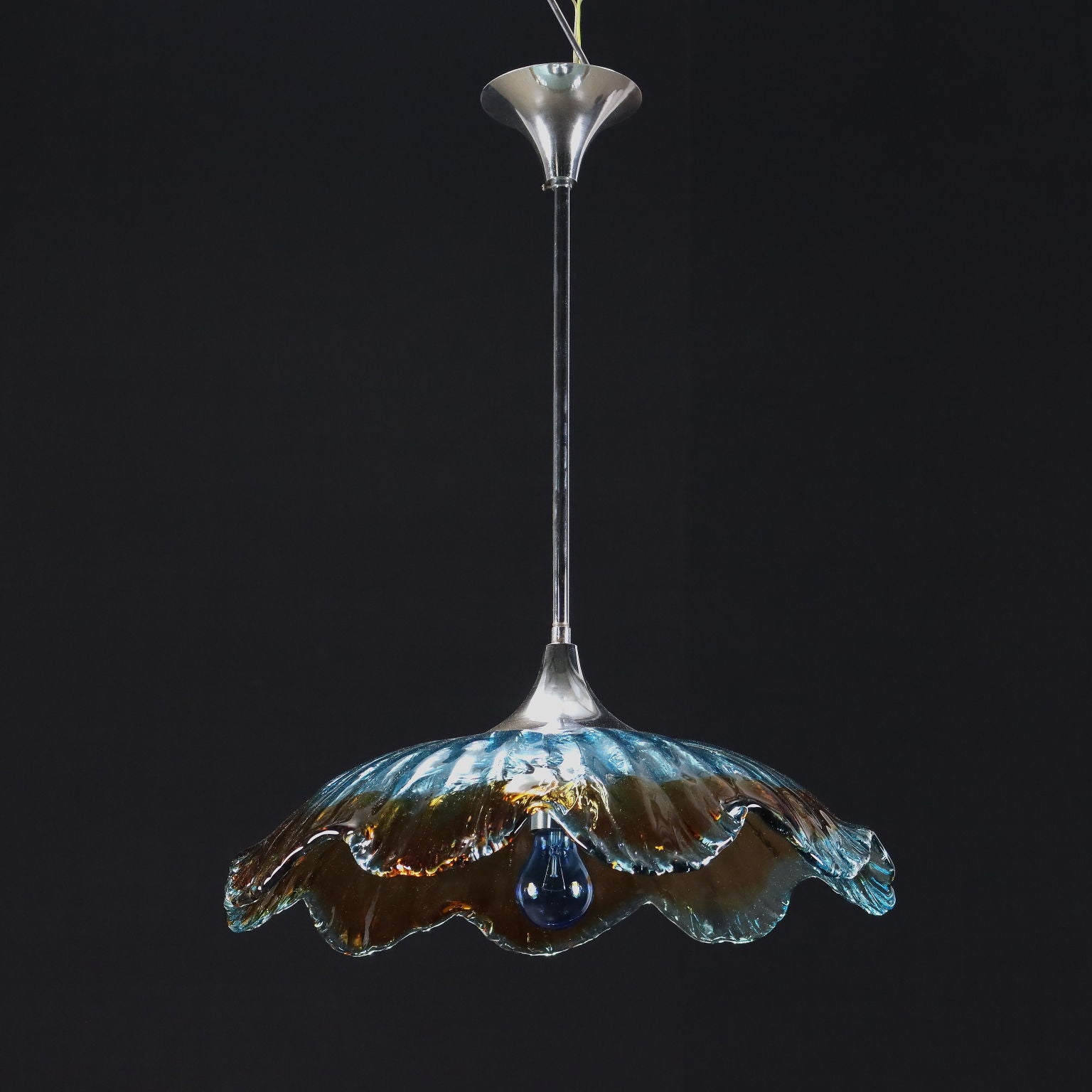 Ceiling Lamp Glass Italy 1970s | Modernism  Lighting