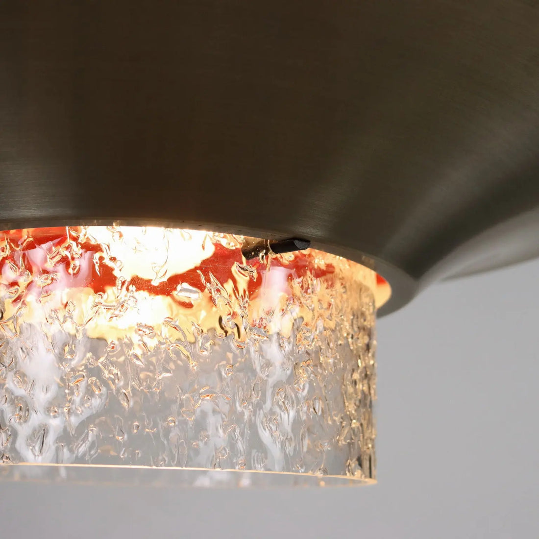 Vintage Ceiling Lamp Glass Aluminium Design Italy 1960s