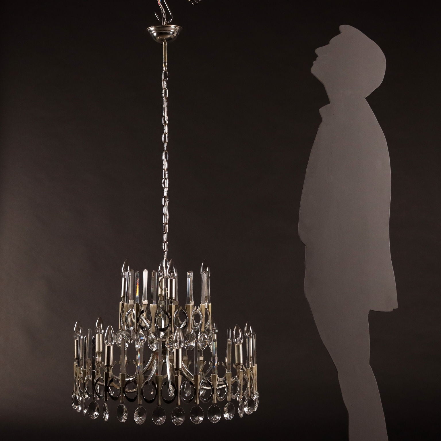 Sciolari Ceiling Lamp Glass Italy 1970s-1980s | Modernism  Lighting