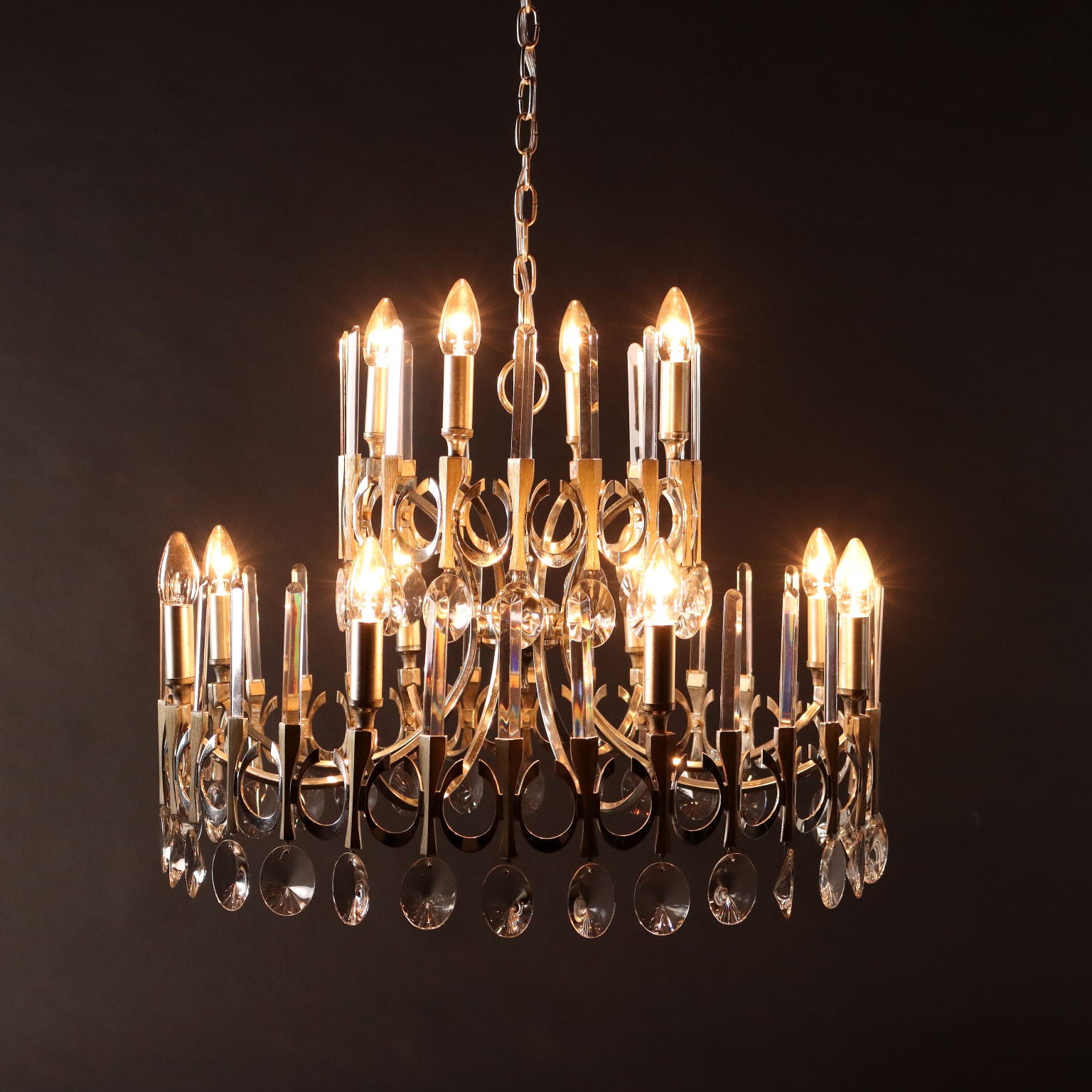 Sciolari Ceiling Lamp Glass Italy 1970s-1980s | Modernism  Lighting