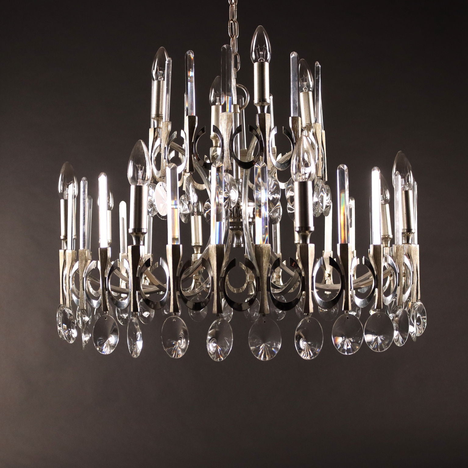 Sciolari Ceiling Lamp Glass Italy 1970s-1980s | Modernism  Lighting