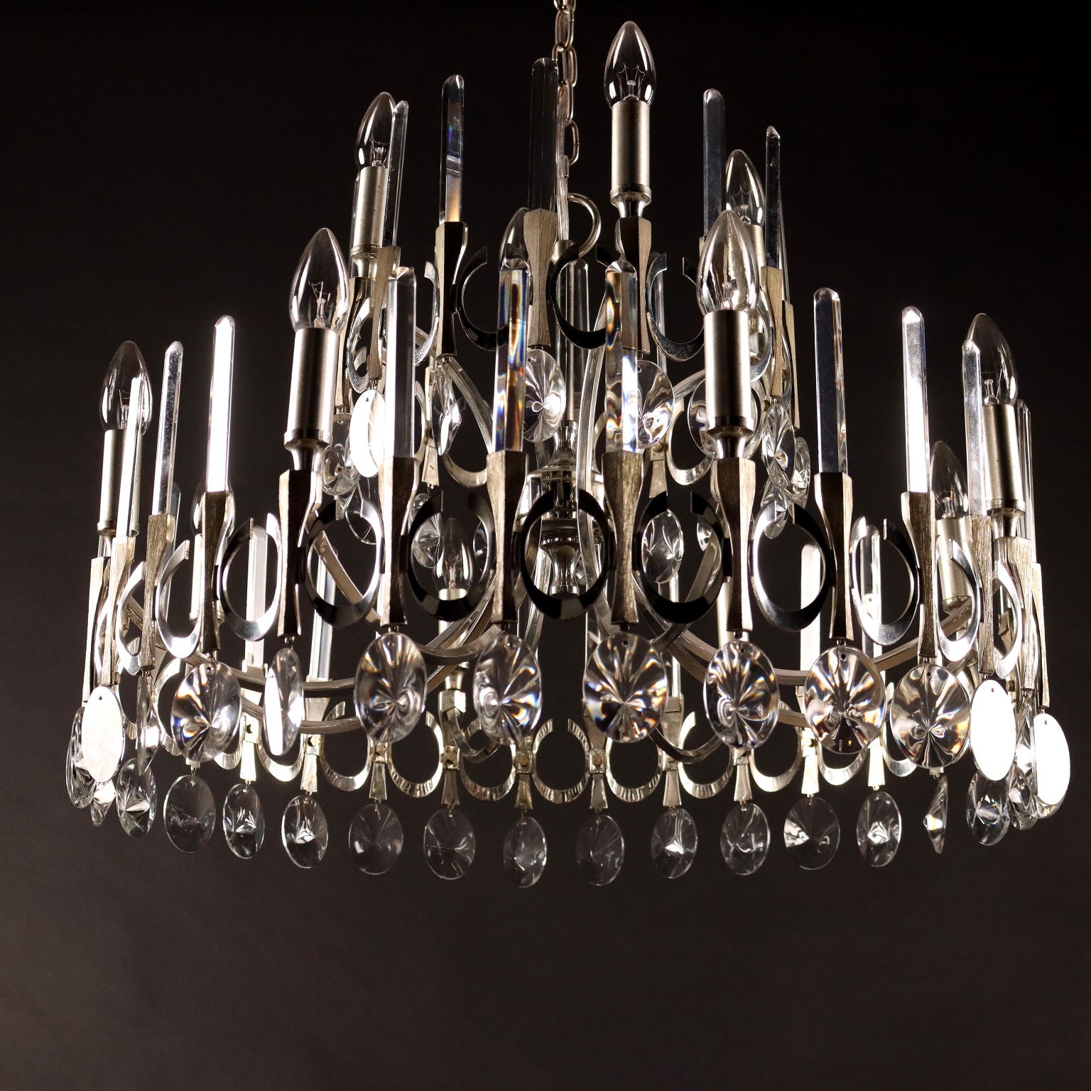 Sciolari Ceiling Lamp Glass Italy 1970s-1980s | Modernism  Lighting