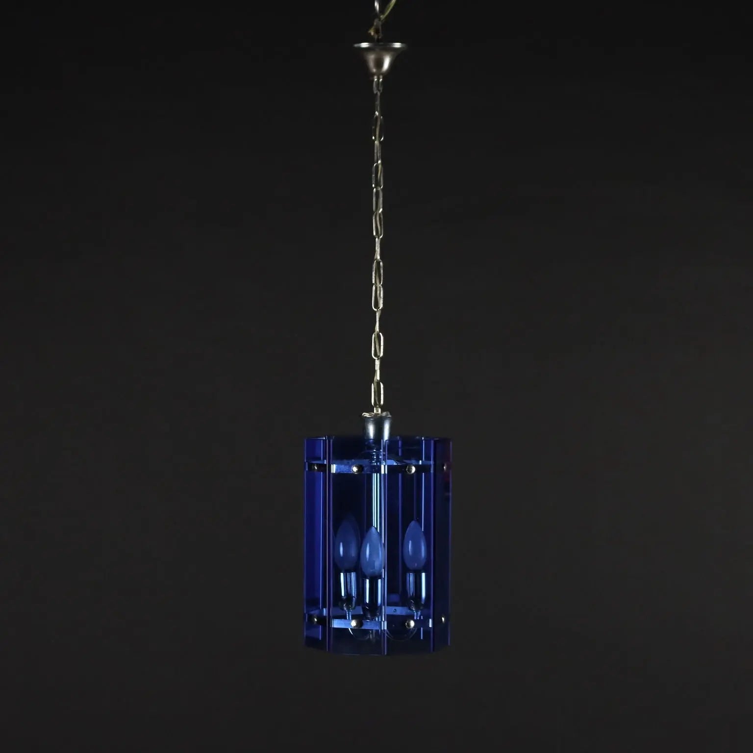 Vintage Ceiling Lamp Metal Glass Italy 1960s | Modernism | Lighting