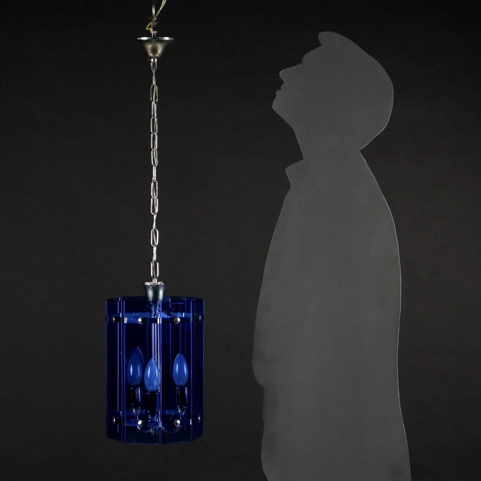 Vintage Ceiling Lamp Metal Glass Italy 1960s | Modernism | Lighting