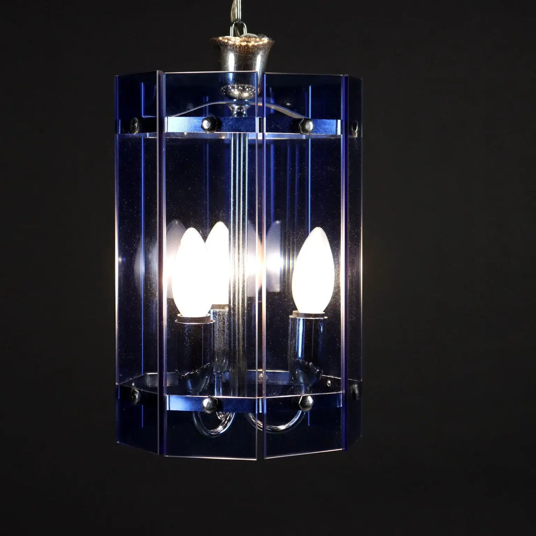Vintage Ceiling Lamp Metal Glass Italy 1960s | Modernism | Lighting
