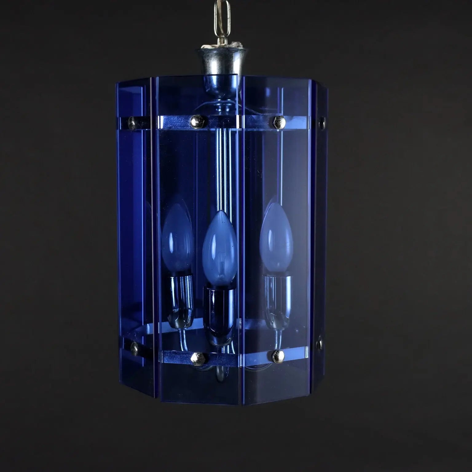 Vintage Ceiling Lamp Metal Glass Italy 1960s | Modernism | Lighting