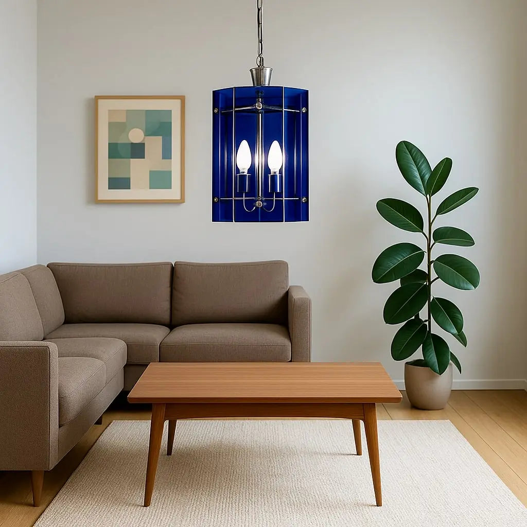 Vintage Ceiling Lamp Metal Glass Italy 1960s | Modernism | Lighting