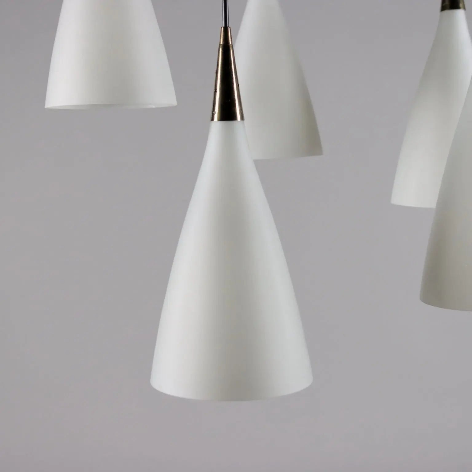 Vintage Ceiling Lamp from the 1960s Brass Opaline Glass Lighting | Modernism | Lighting