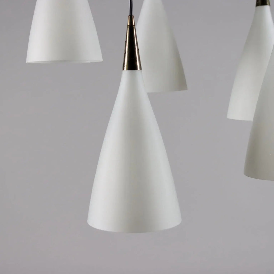 Vintage Ceiling Lamp from the 1960s Brass Opaline Glass Lighting | Modernism | Lighting