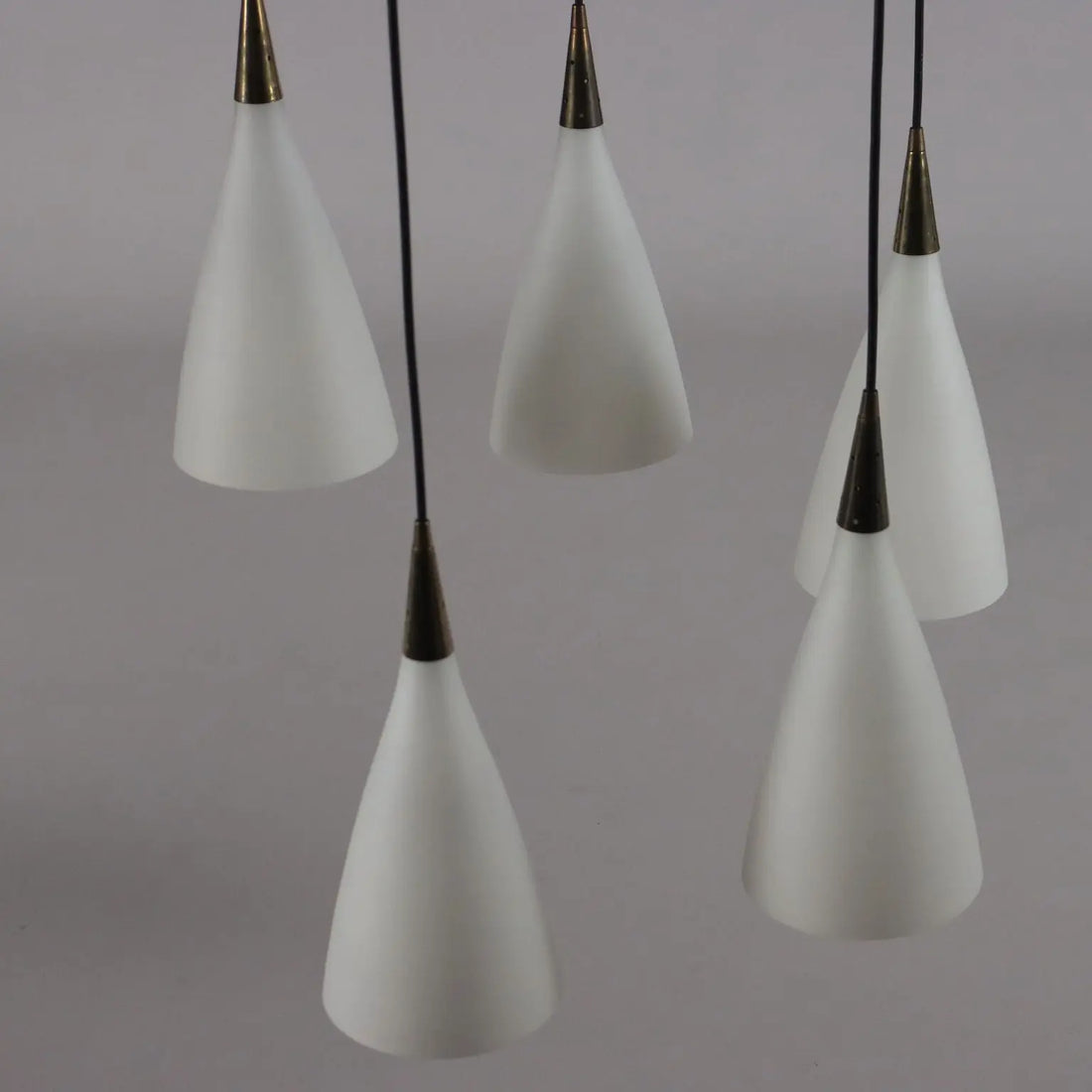 Vintage Ceiling Lamp from the 1960s Brass Opaline Glass Lighting | Modernism | Lighting