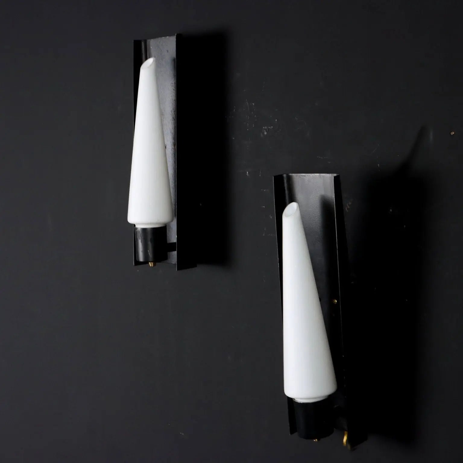 Pair of Wall Lamps Opaline Glass Italy 1960s | Modernism | Lighting