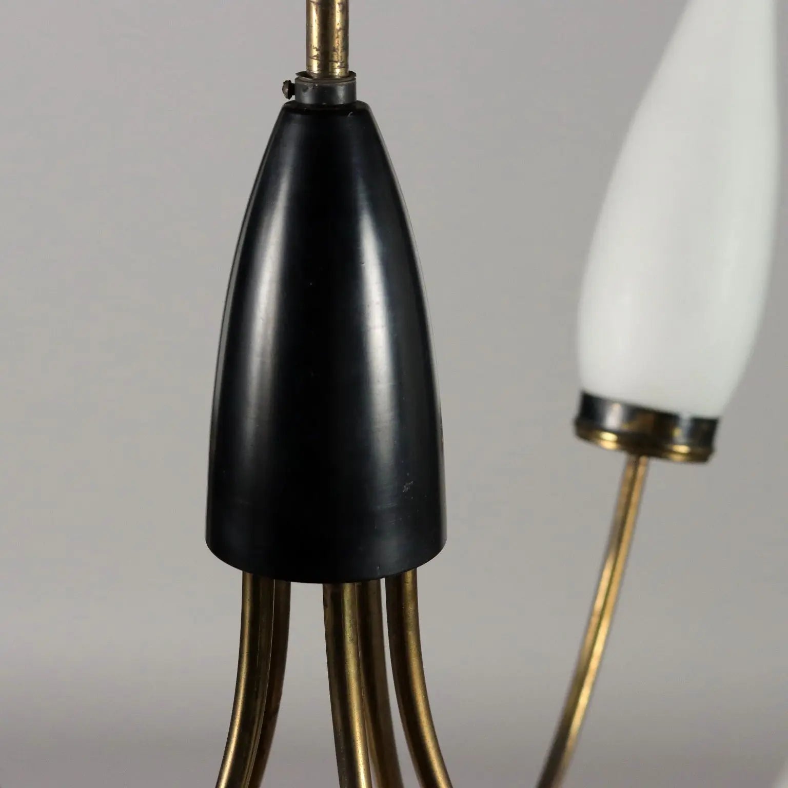 Vintage Lamp from the 50s-60s Aluminium Brass Opaline Glass | Modernism | Lighting