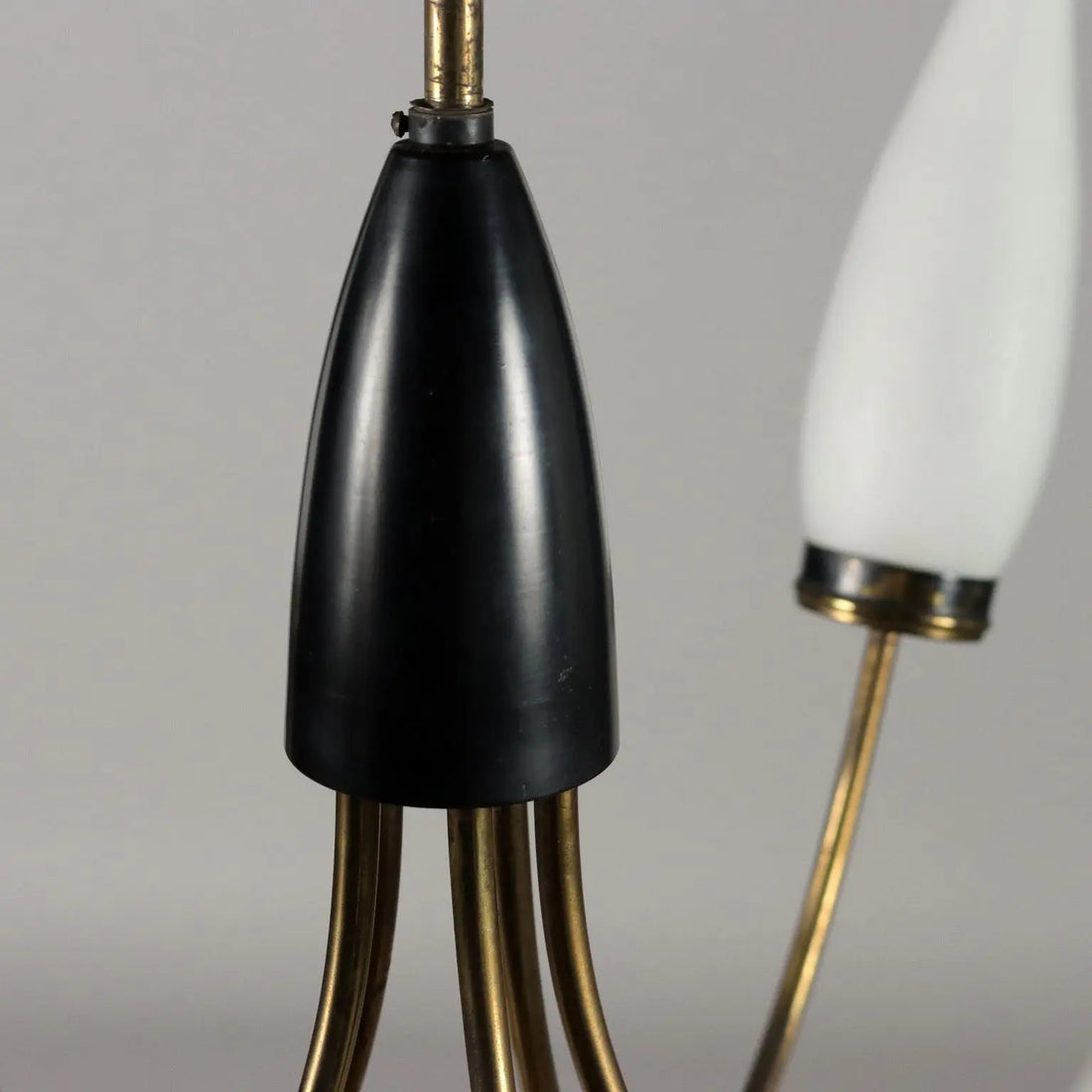 Vintage Lamp from the 50s-60s Aluminium Brass Opaline Glass | Modernism | Lighting