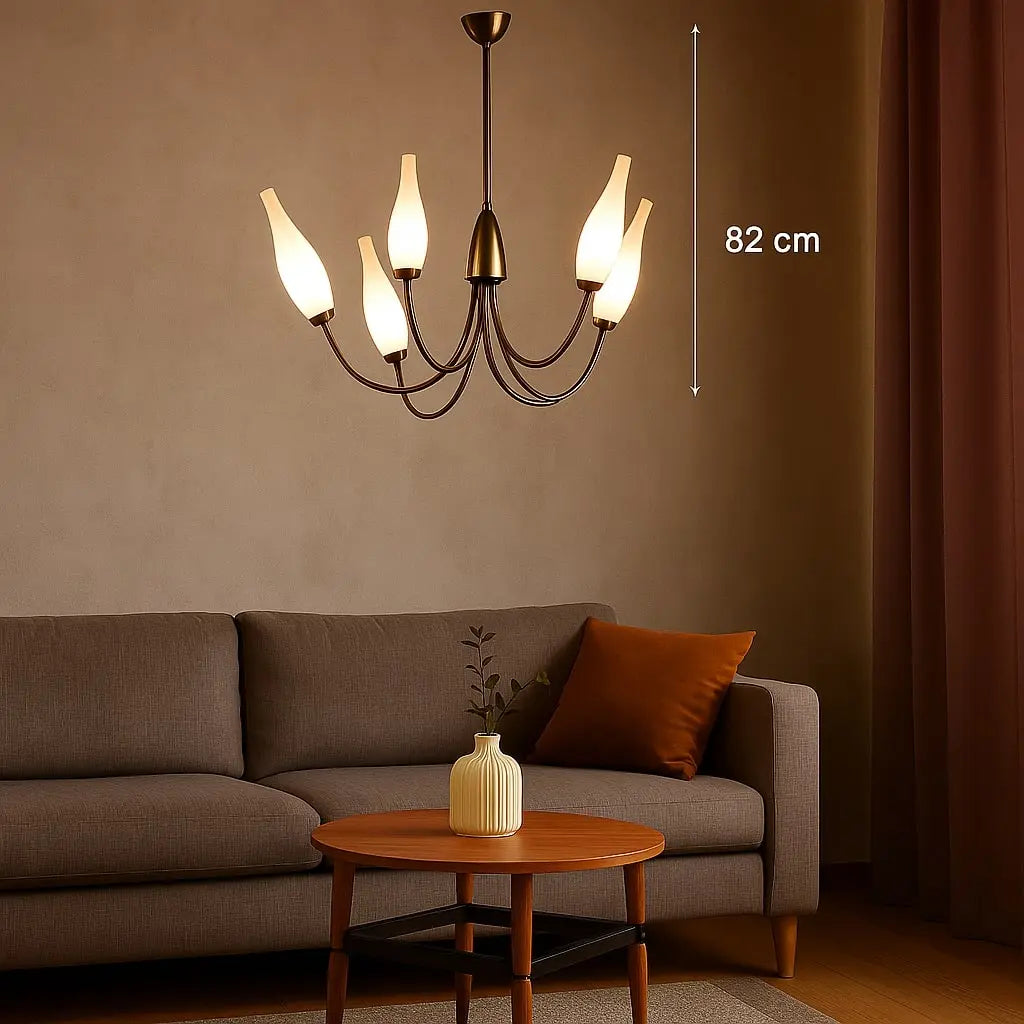 Vintage Lamp from the 50s-60s Aluminium Brass Opaline Glass | Modernism | Lighting