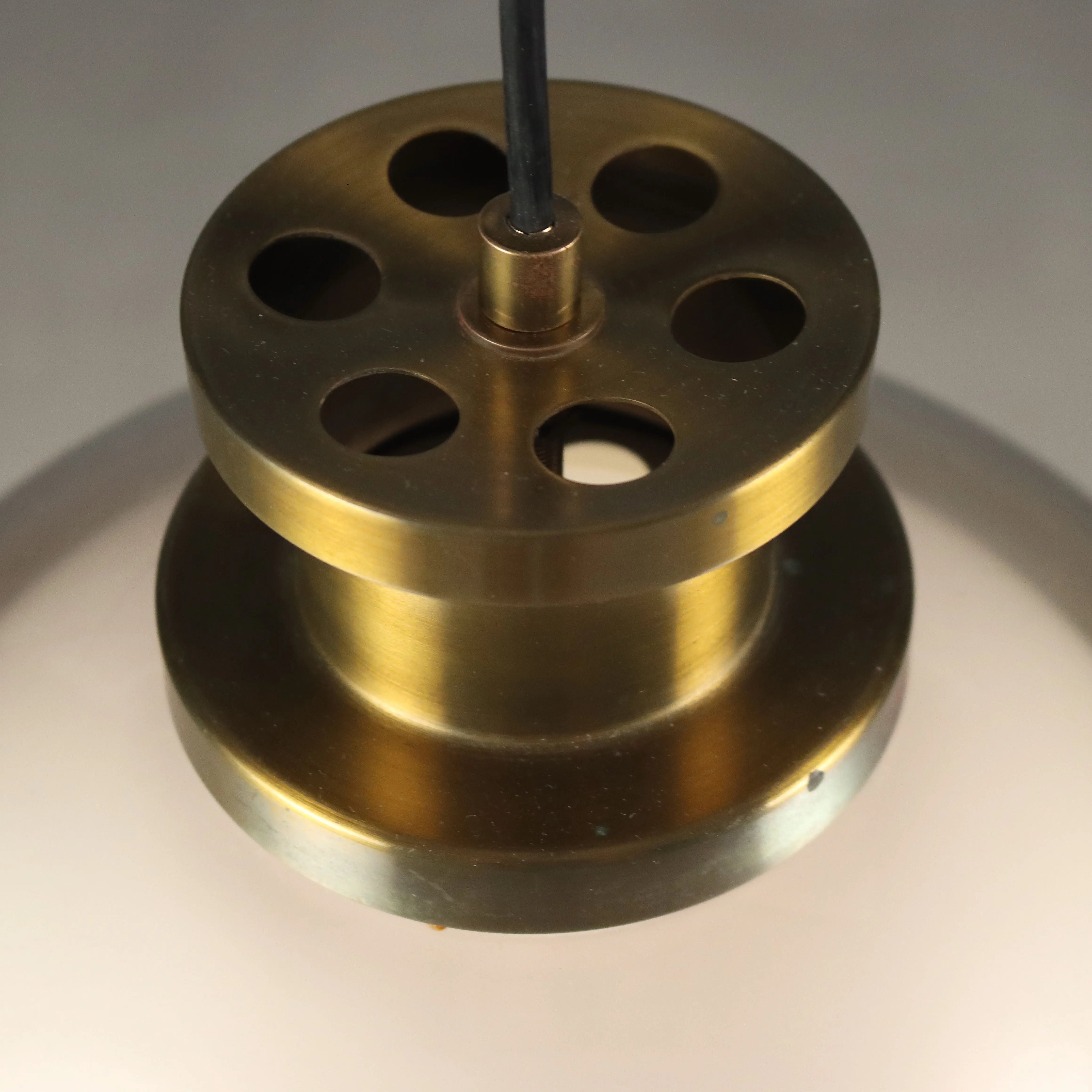 Vintage Ceiling Lamp Aluminium Methacrylate Design 1960s - With Double Methacrylate Cap | Modernism | Lighting
