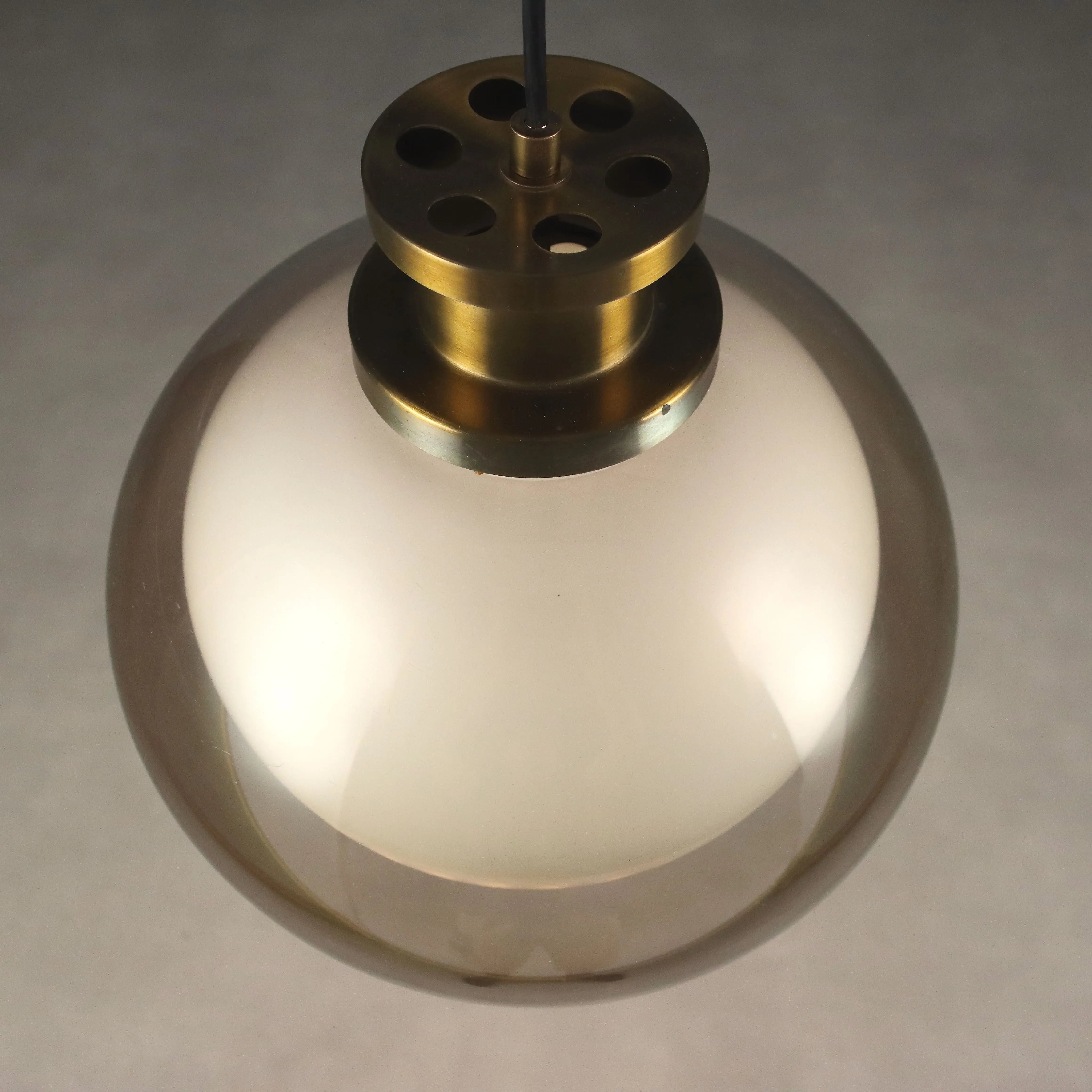 Vintage Ceiling Lamp Aluminium Methacrylate Design 1960s - With Double Methacrylate Cap | Modernism | Lighting