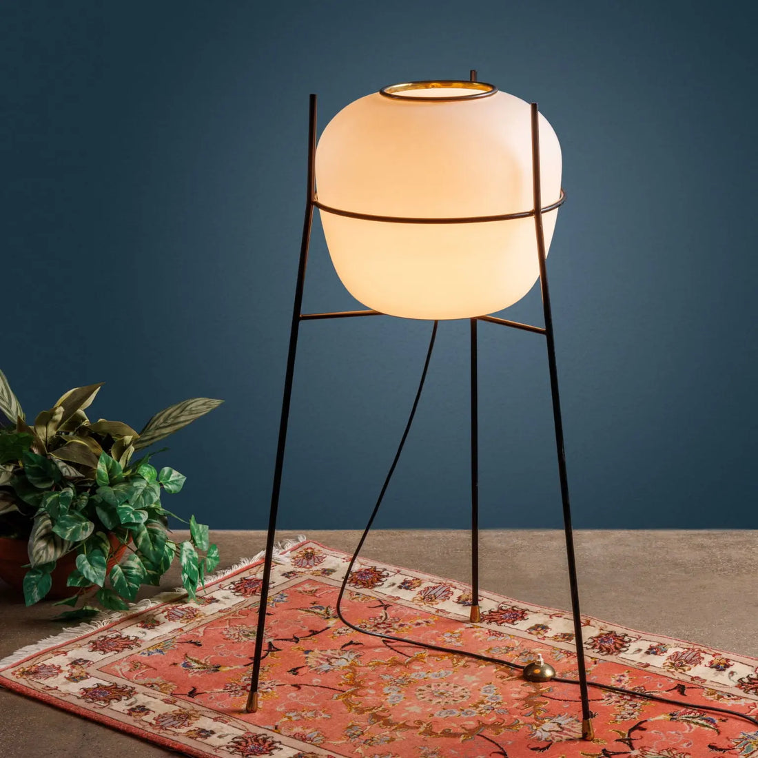 Vintage Stilnovo Floor Lamp Brass Glass Design Italy 1960s | Modernism  Lighting