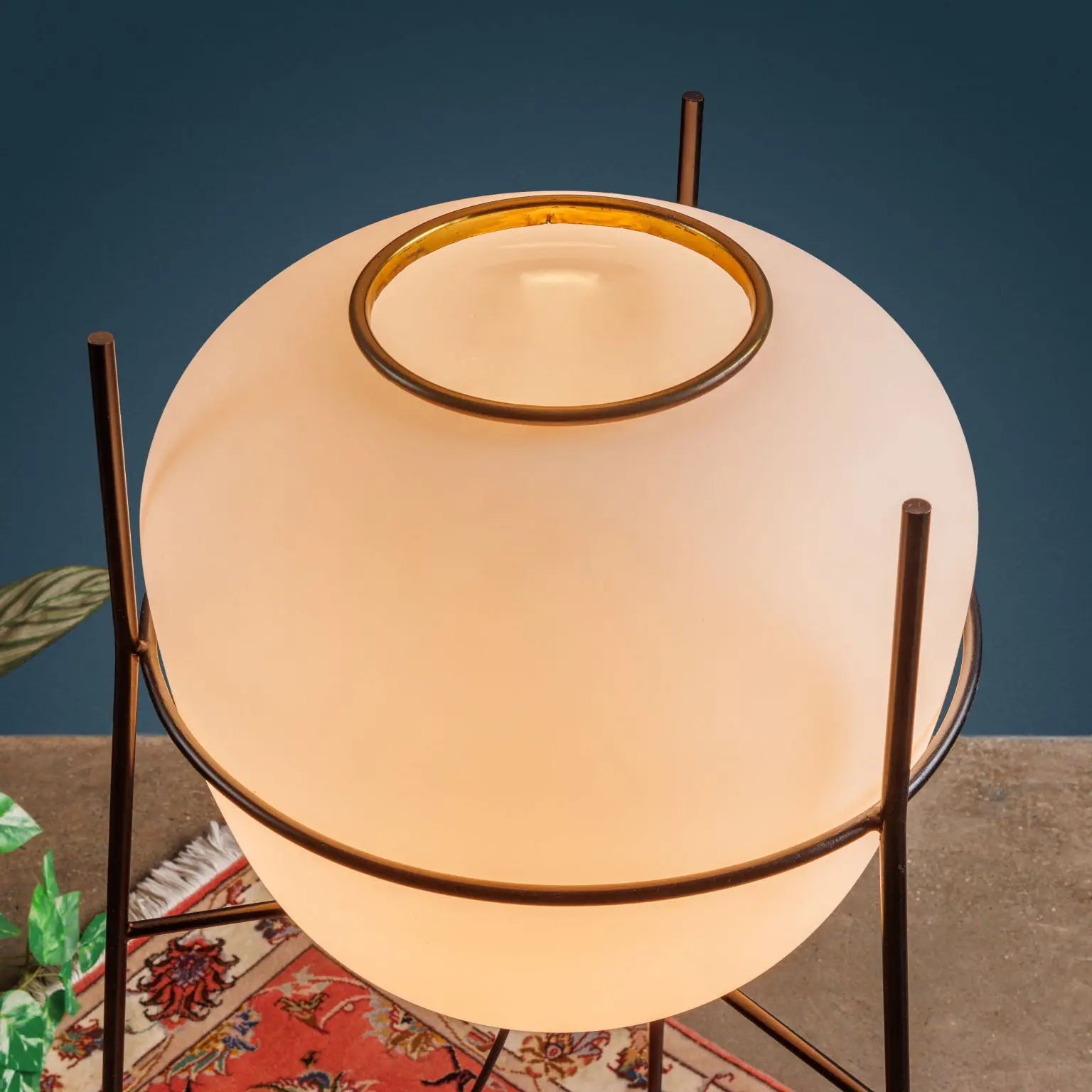 Vintage Stilnovo Floor Lamp Brass Glass Design Italy 1960s | Modernism  Lighting