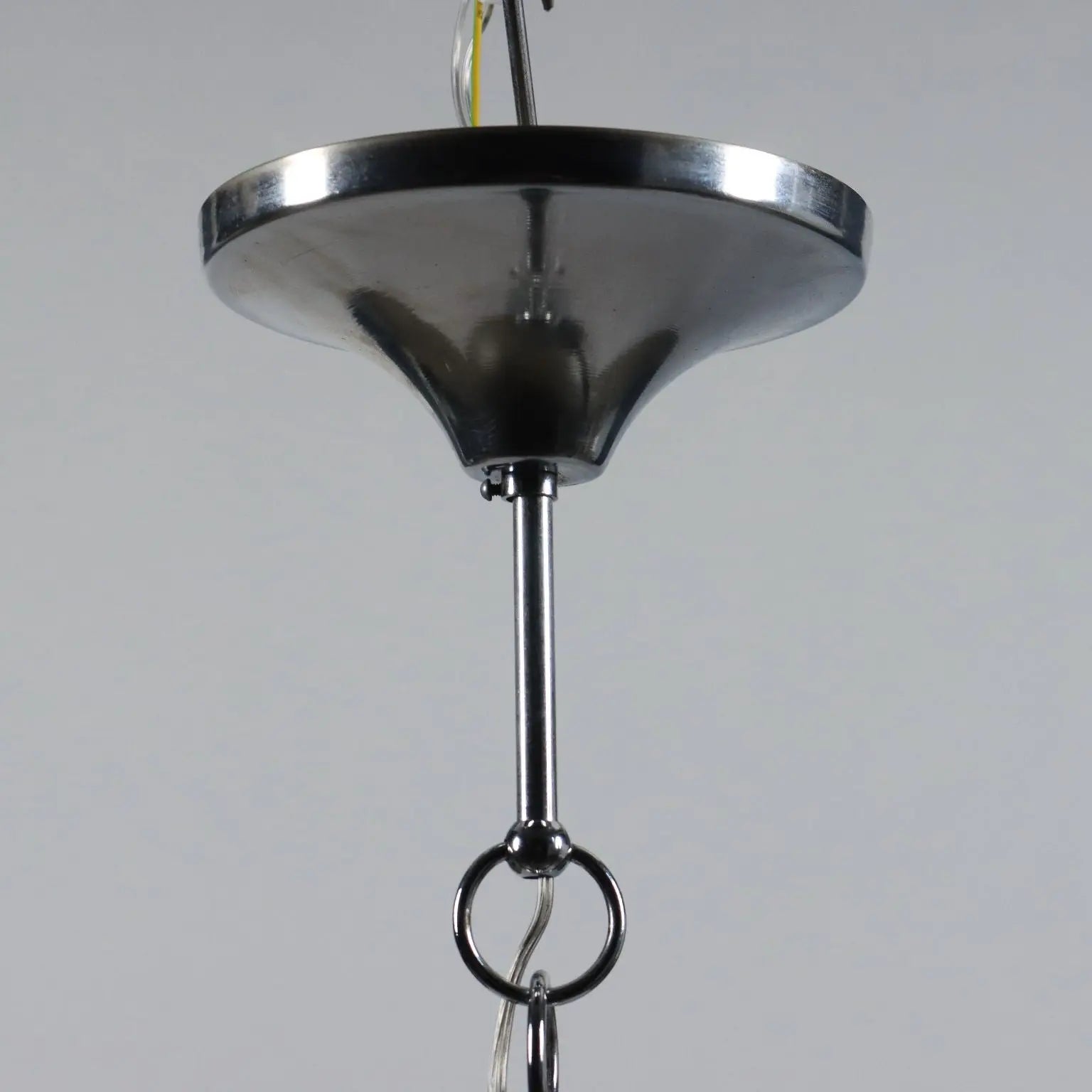 Vintage 1960s Ceiling Lamp Chromed Metal Glass Italy | Modernism | Lighting