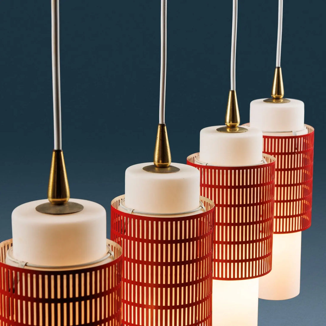 Vintage Ceiling Lamps Metal Glass Brass Italy 1960s | Modernism  Lighting