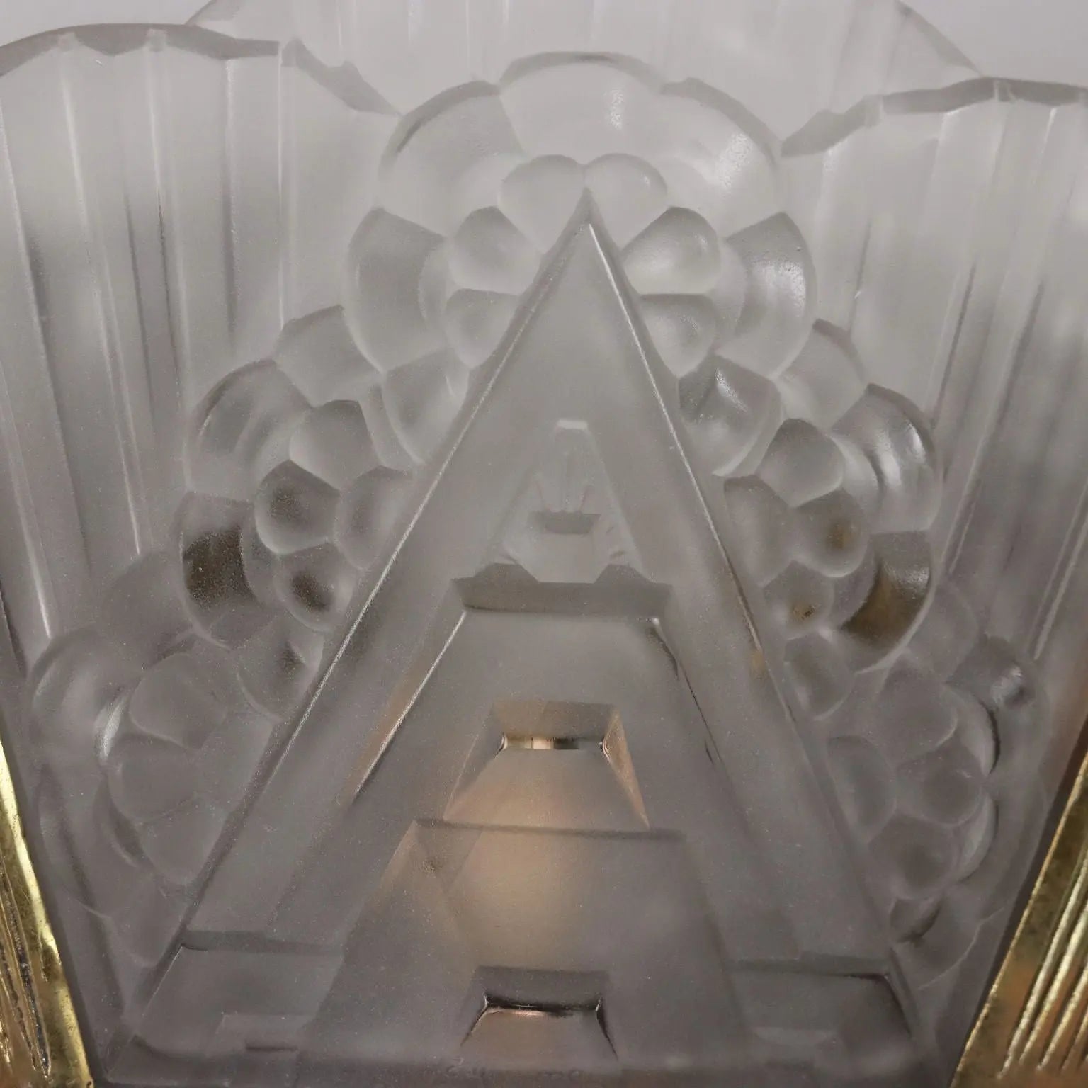 Vintage 1940s-50s Art Deco Wall Lamp Brass Glass Italy | Modernism | Lighting