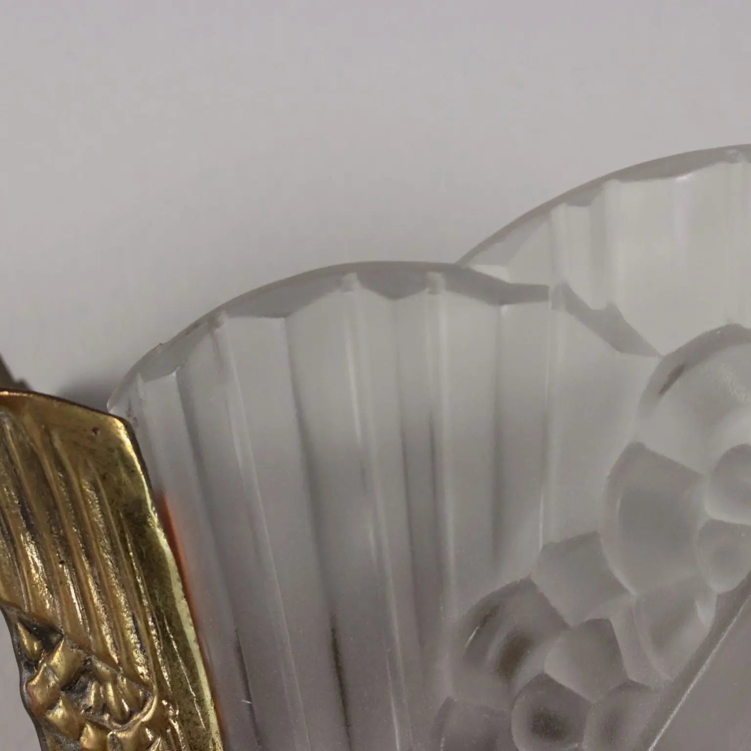 Vintage 1940s-50s Art Deco Wall Lamp Brass Glass Italy | Modernism | Lighting