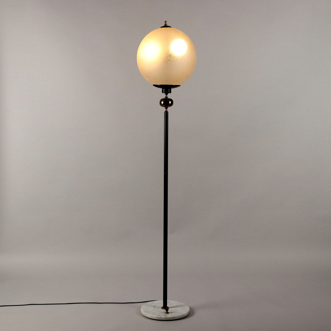 Vintage 1960s Floor Lamp Glass Metal Marble Italy | Modernism  Lighting