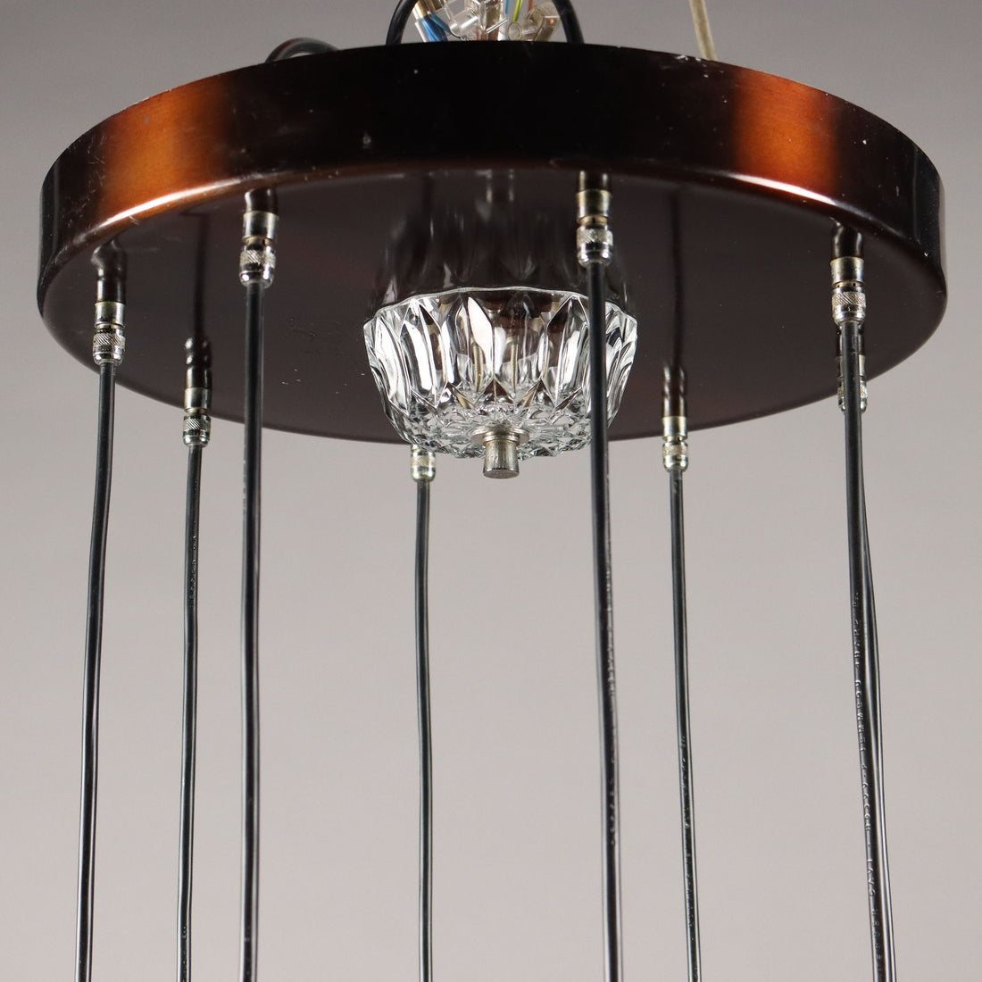 Vintage Chandelier 8 Lights Aluminium Metal Glass Italy 1960s-1970s | Modernism  Lighting