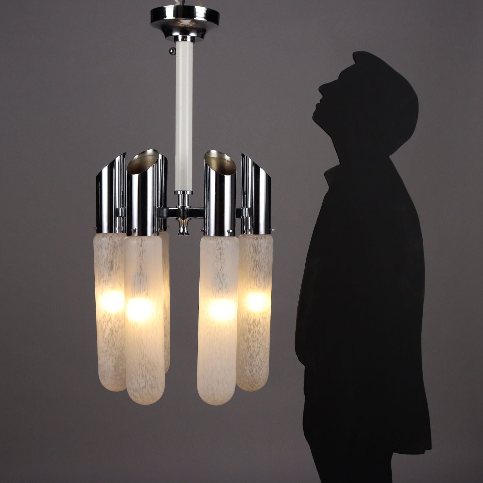 Mazzega Ceiling Lamp Murano Glass Metal Vintage Italy 1960s | Modernism  Lighting