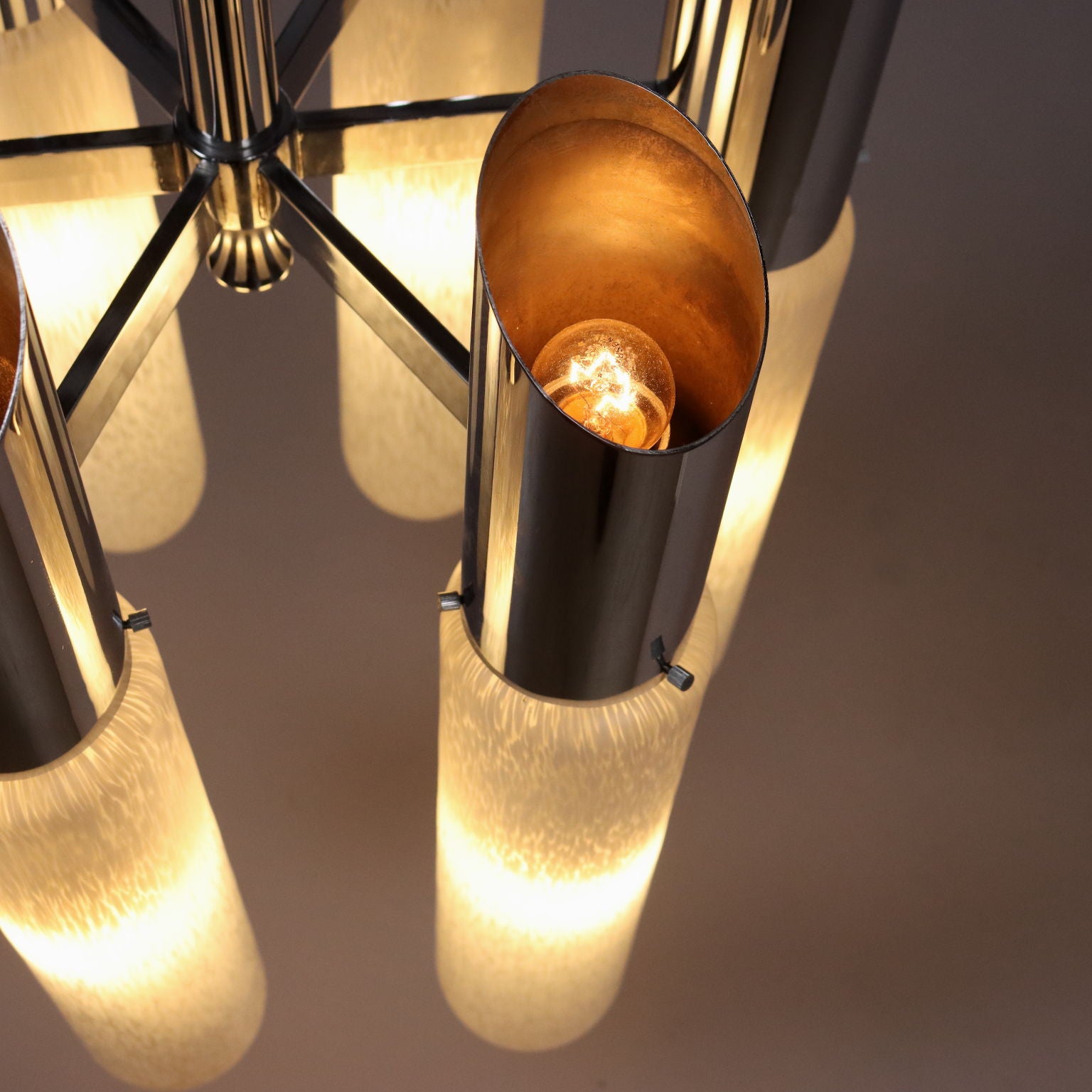 Mazzega Ceiling Lamp Murano Glass Metal Vintage Italy 1960s | Modernism  Lighting