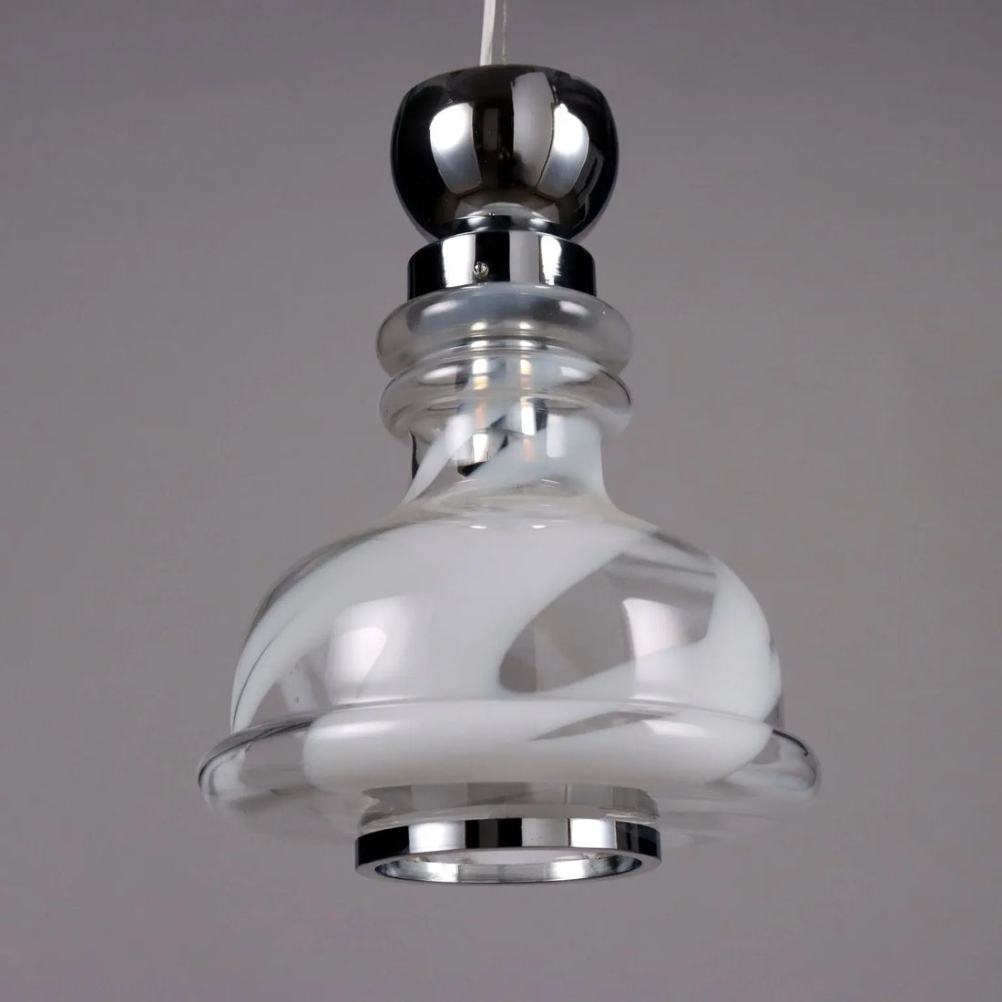 Vintage 1970s Ceiling Lamp Glass Metal Italy | Modernism | Lighting