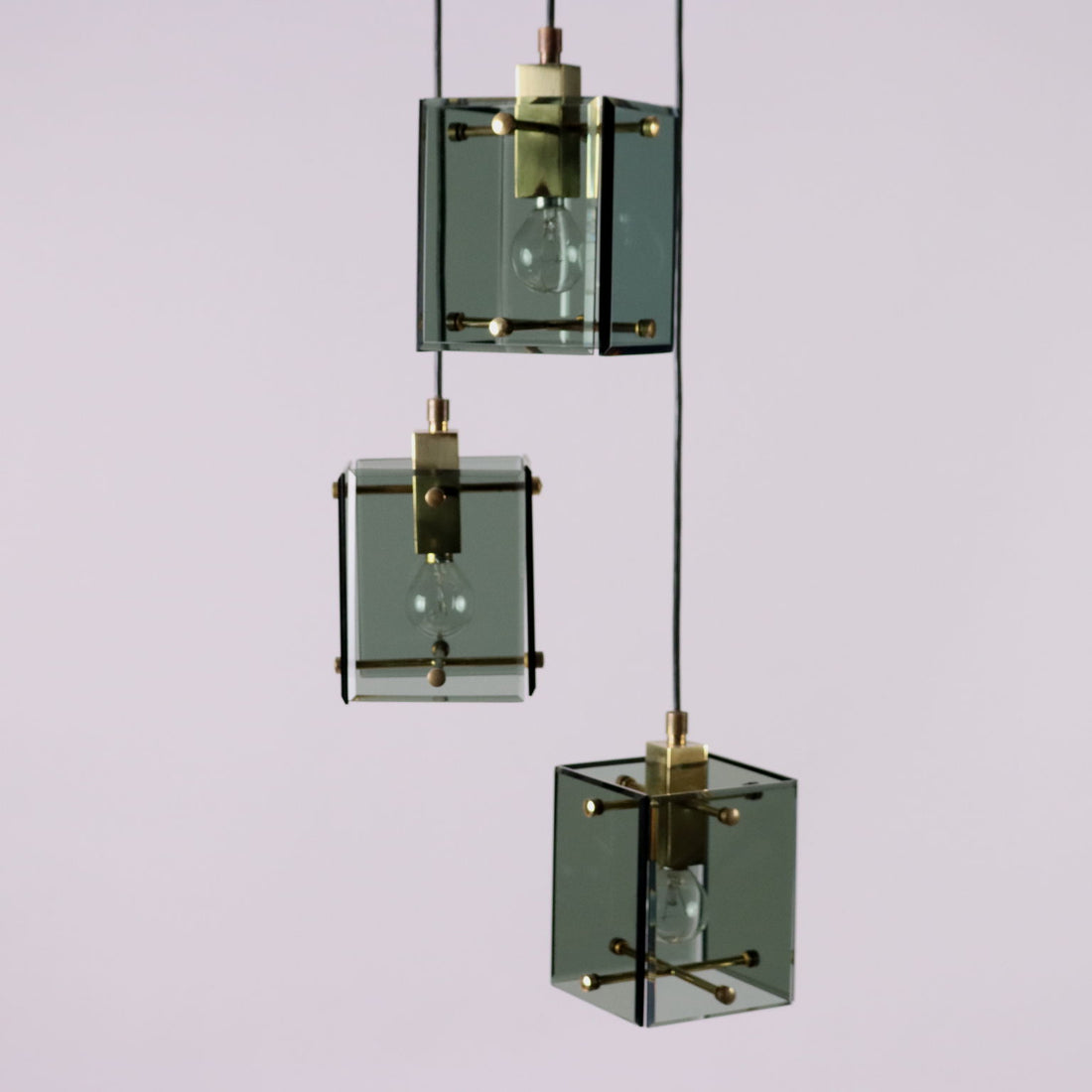 Vintage 1960s Ceiling Lamp Metal Brass Glass Italy | Modernism  Lighting