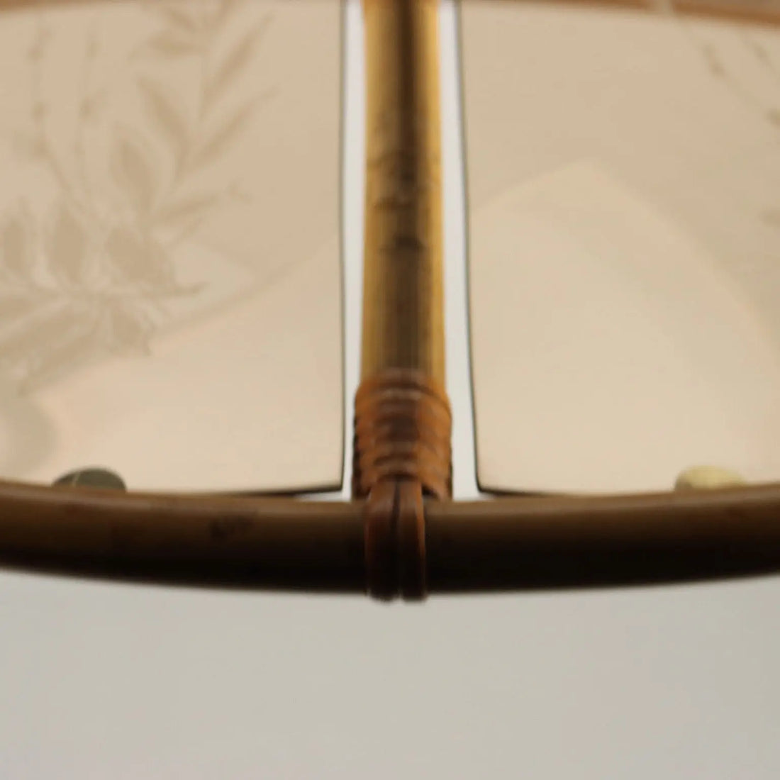 Vintage 1980s Lamp Bamboo Glass Italy | Modernism | Lighting