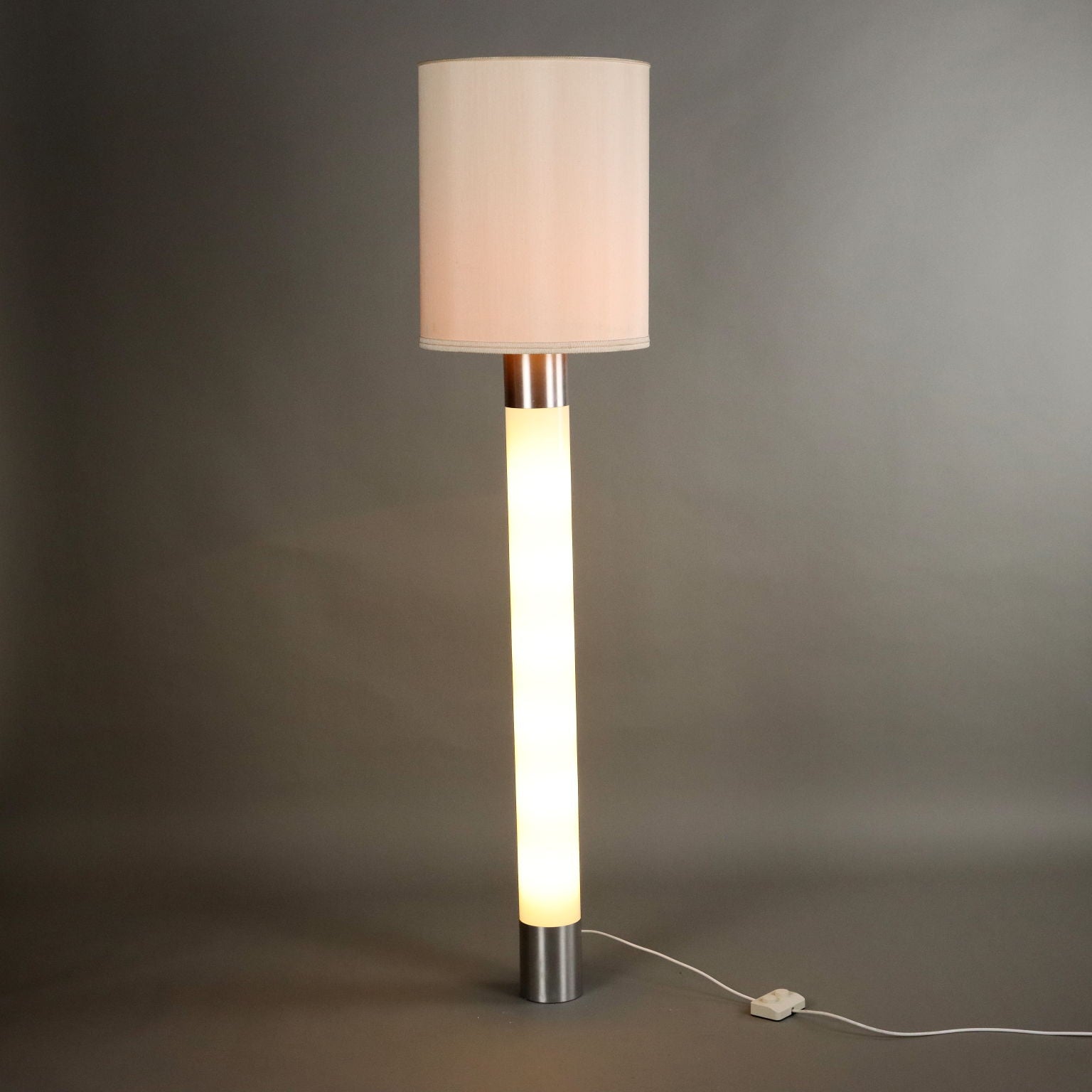 Vintage 1960s Floor Lamp Aluminium Fabric Italy | Modernism  Lighting