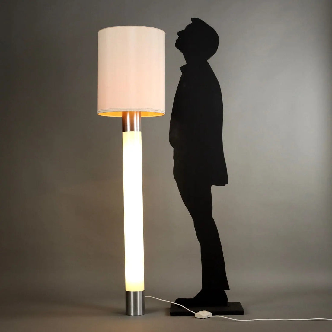 Vintage 1960s Floor Lamp Aluminium Fabric Italy | Modernism  Lighting