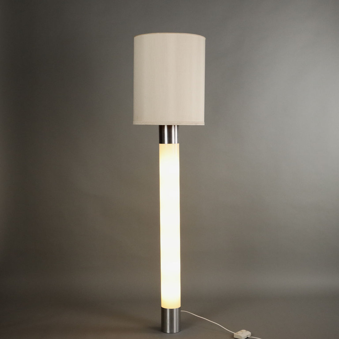 Vintage 1960s Floor Lamp Aluminium Fabric Italy | Modernism  Lighting