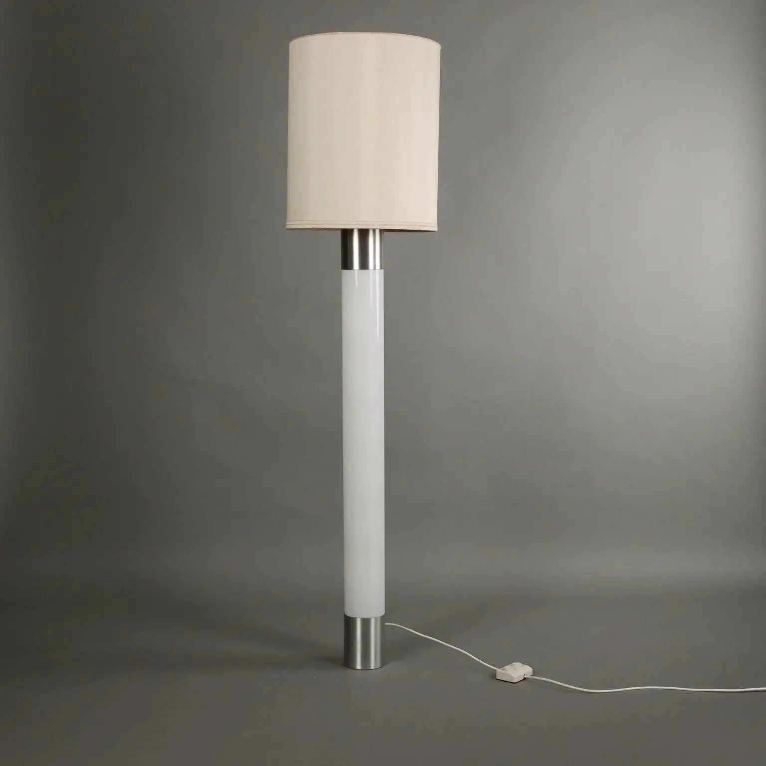 Vintage 1960s Floor Lamp Aluminium Fabric Italy | Modernism  Lighting