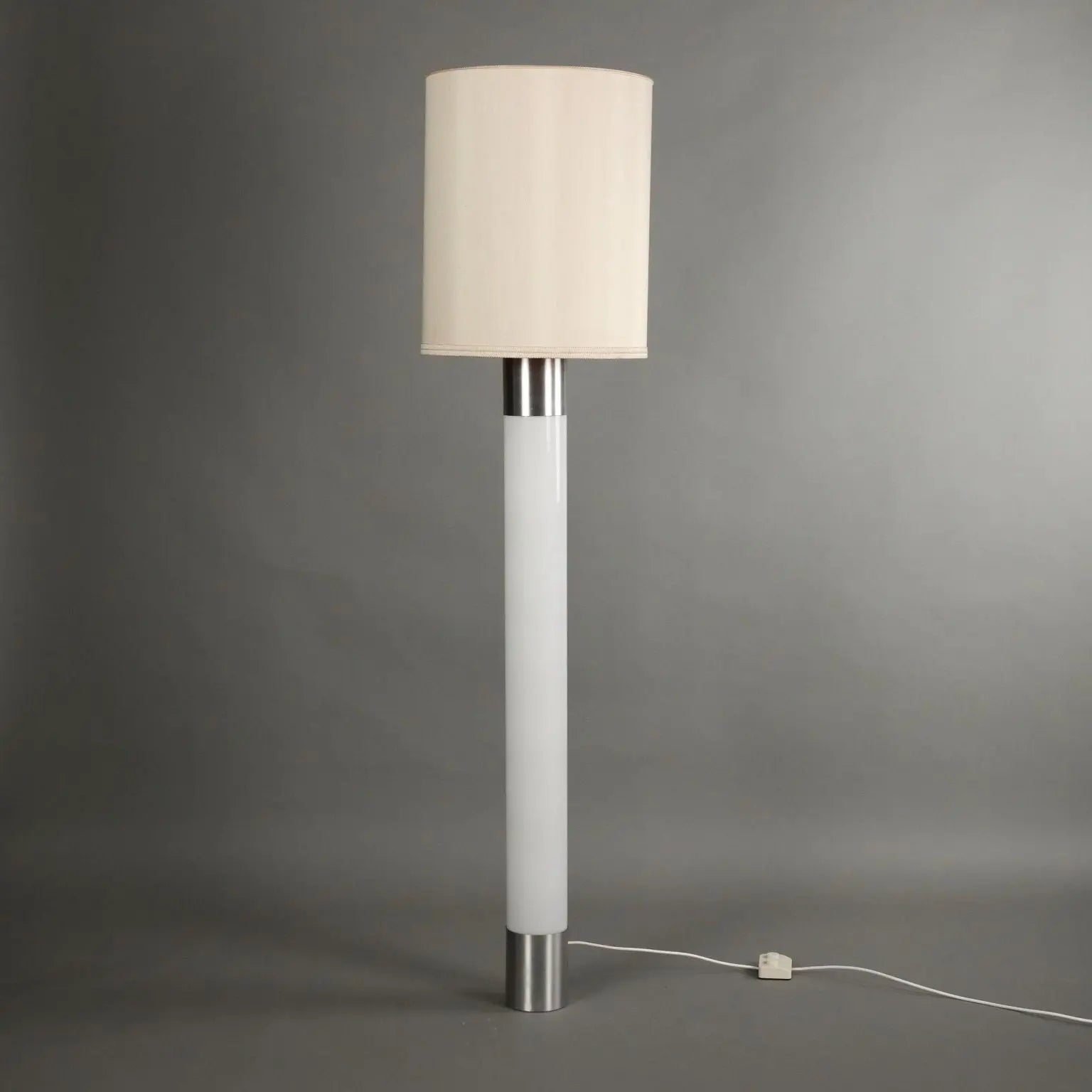 Vintage 1960s Floor Lamp Aluminium Fabric Italy | Modernism  Lighting