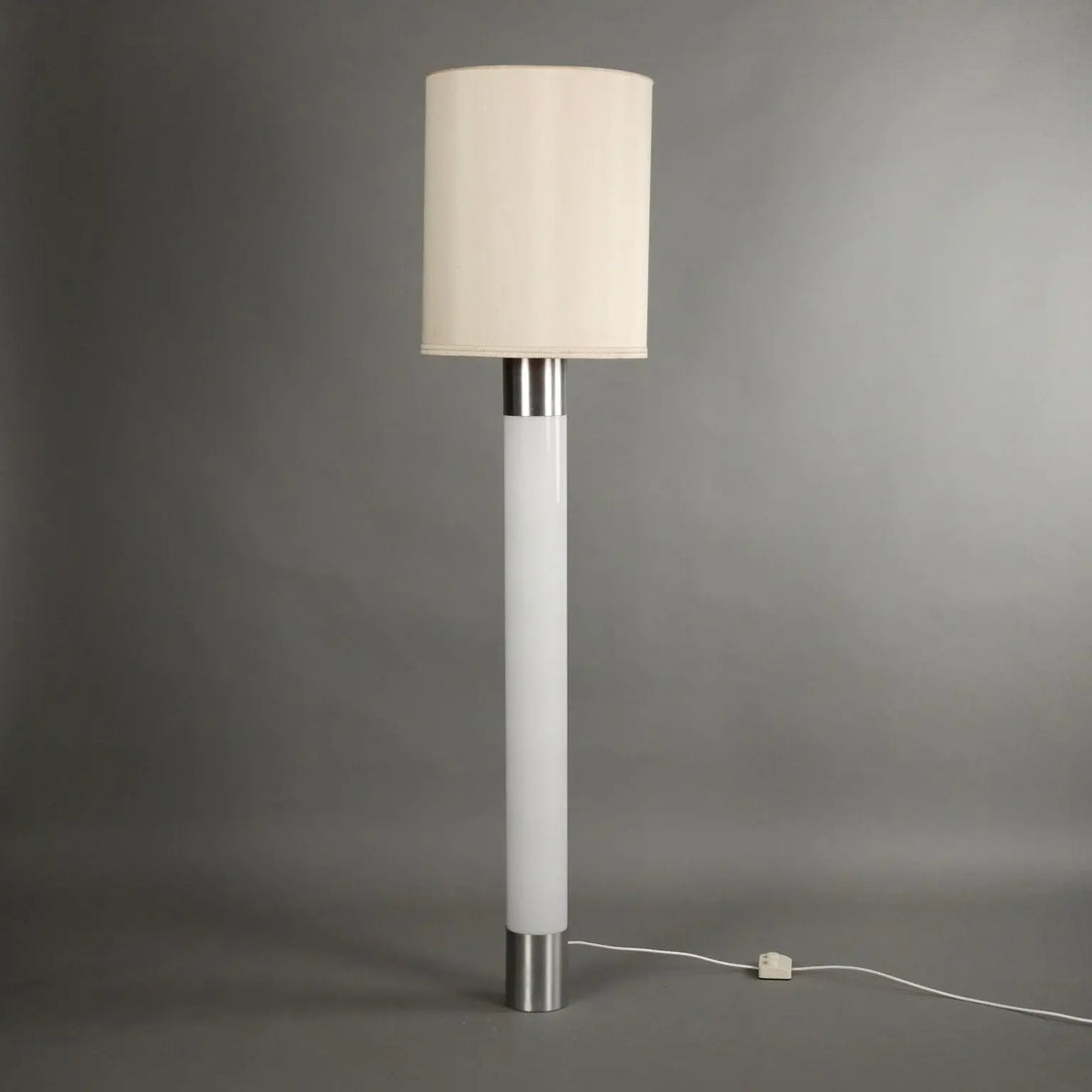 Vintage 1960s Floor Lamp Aluminium Fabric Italy | Modernism  Lighting