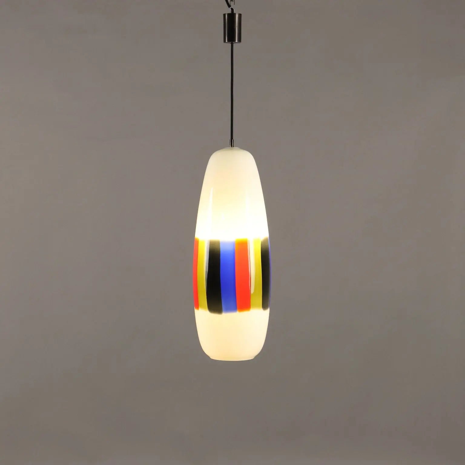 Vintage 1960s Ceiling Lamp Attr. to Massimo Vignelli Glass | Modernism | Lighting